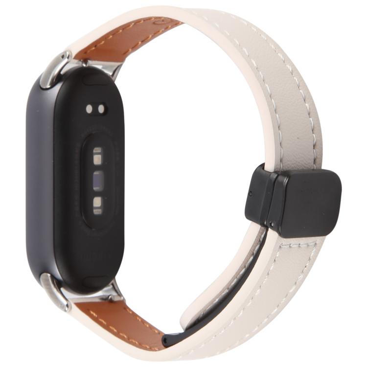 For Xiaomi Smart Band 9 / 8 Folding Magnetic Buckle Microfiber Leather Watch Band