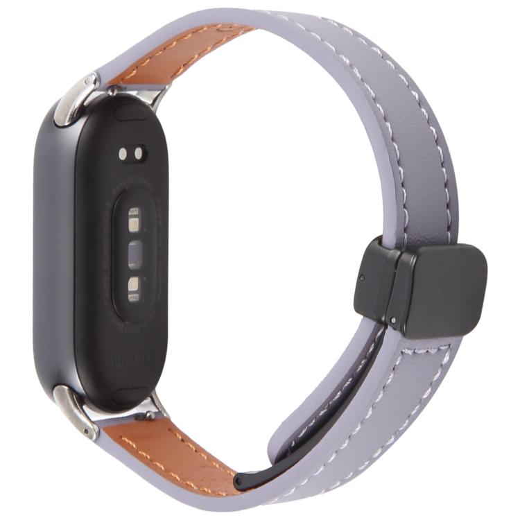 For Xiaomi Smart Band 9 / 8 Folding Magnetic Buckle Microfiber Leather Watch Band