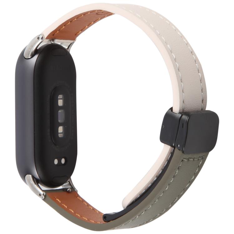 For Xiaomi Smart Band 9 / 8 Folding Magnetic Buckle Microfiber Leather Watch Band