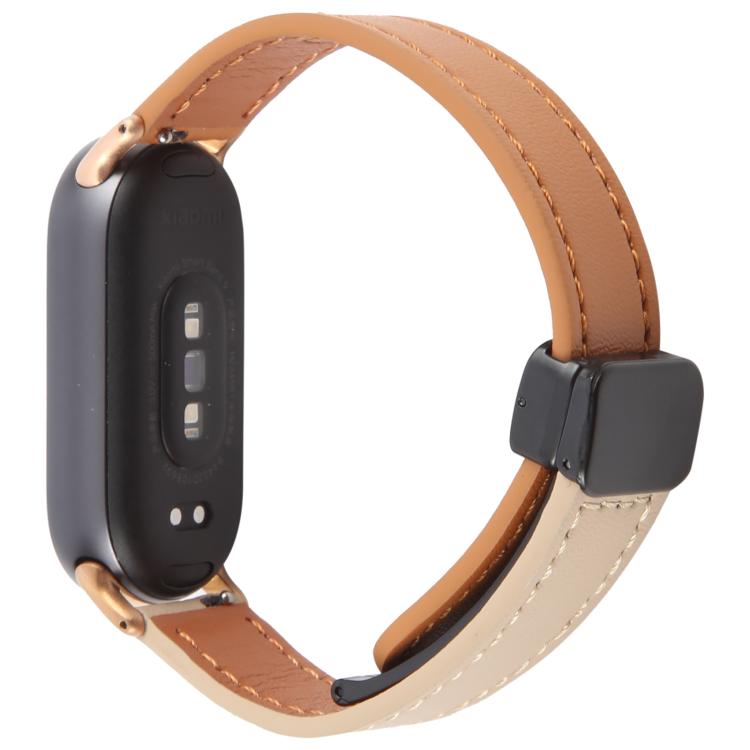 For Xiaomi Smart Band 9 / 8 Folding Magnetic Buckle Microfiber Leather Watch Band