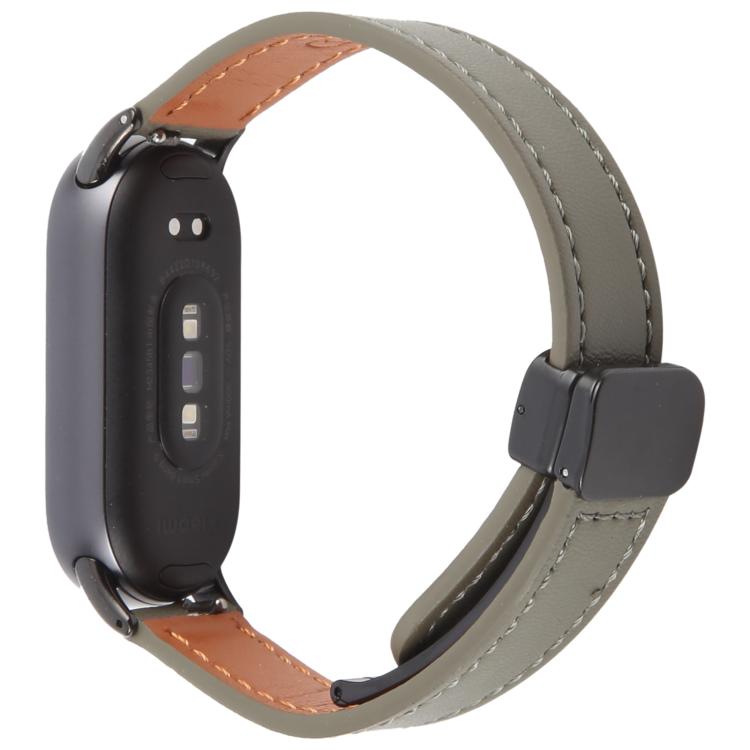 For Xiaomi Smart Band 9 / 8 Folding Magnetic Buckle Microfiber Leather Watch Band