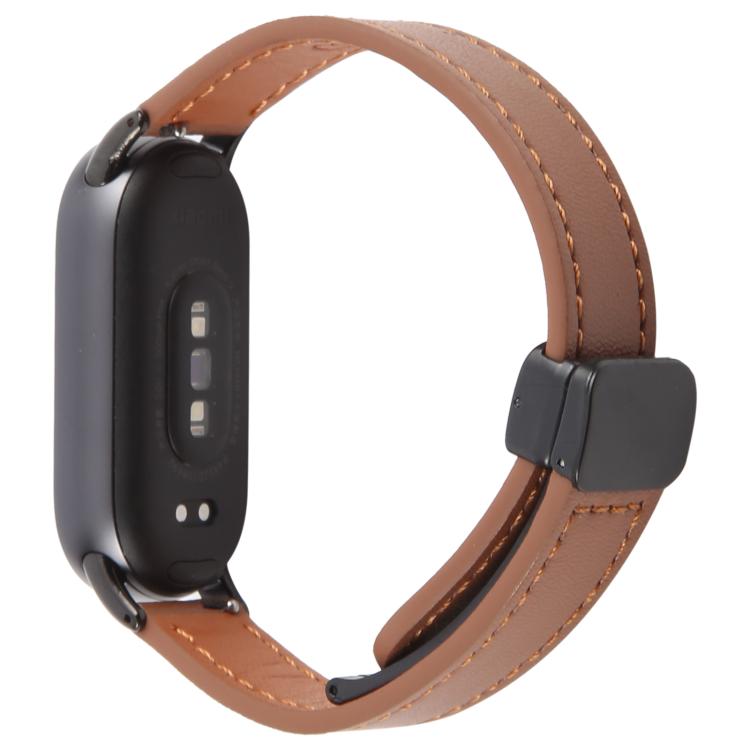 For Xiaomi Smart Band 9 / 8 Folding Magnetic Buckle Microfiber Leather Watch Band