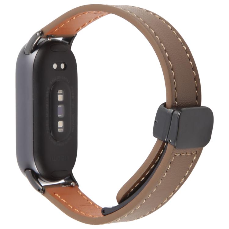 For Xiaomi Smart Band 9 / 8 Folding Magnetic Buckle Microfiber Leather Watch Band