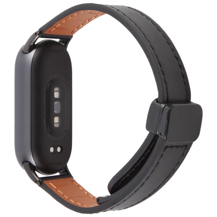 For Xiaomi Smart Band 9 / 8 Folding Magnetic Buckle Microfiber Leather Watch Band