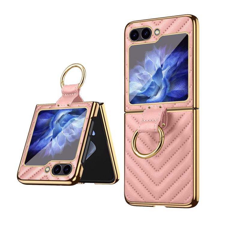 For Samsung Galaxy Z Flip5 VIETAO Dream Series Metal Ring Leather Phone Case
