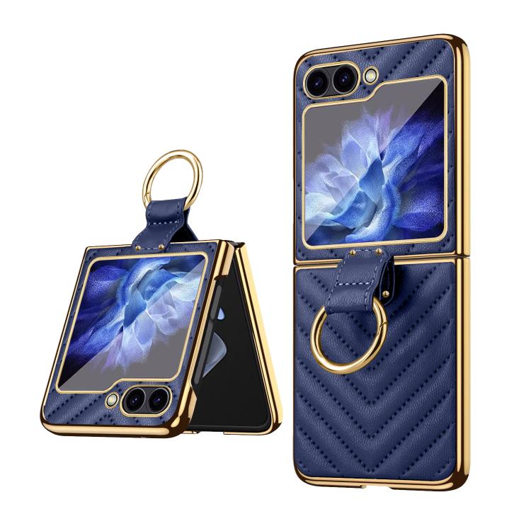 For Samsung Galaxy Z Flip5 VIETAO Dream Series Metal Ring Leather Phone Case