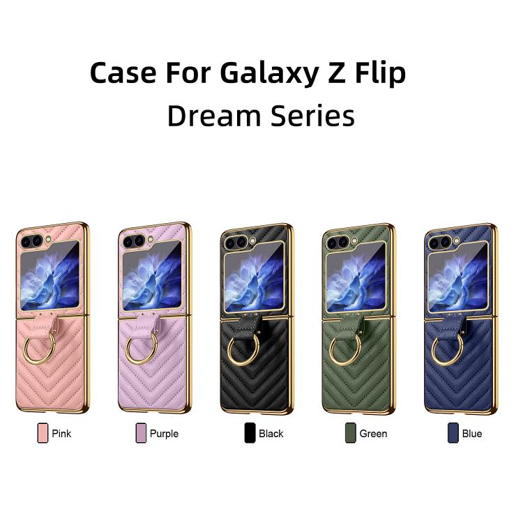 For Samsung Galaxy Z Flip6 / Flip7 FE VIETAO Dream Series Metal Ring Leather Phone Case