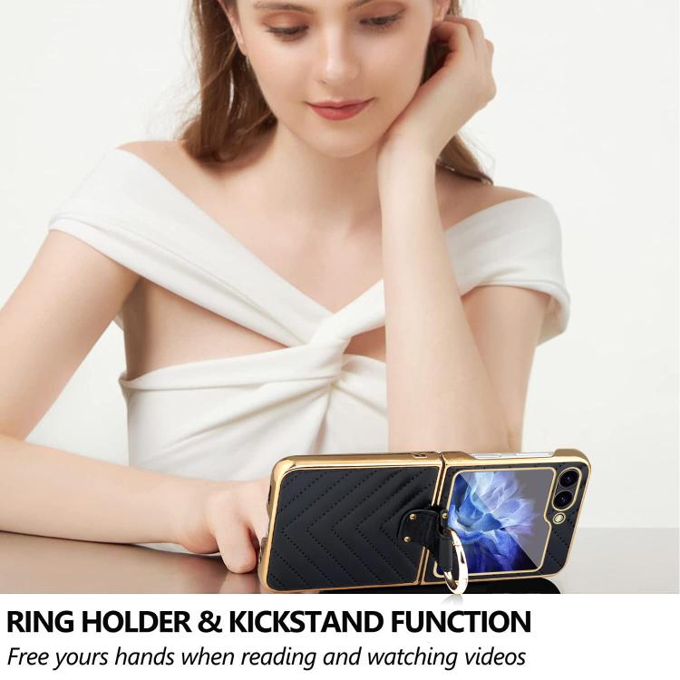 For Samsung Galaxy Z Flip6 / Flip7 FE VIETAO Dream Series Metal Ring Leather Phone Case