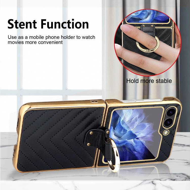 For Samsung Galaxy Z Flip6 / Flip7 FE VIETAO Dream Series Metal Ring Leather Phone Case