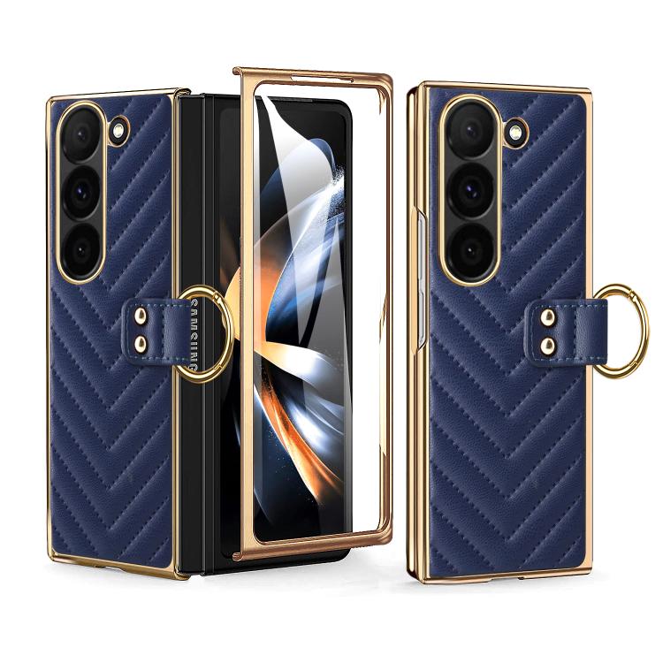 For Samsung Galaxy Z Fold5 VIETAO Dream Series Metal Ring Leather Phone Case