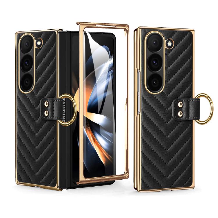 For Samsung Galaxy Z Fold5 VIETAO Dream Series Metal Ring Leather Phone Case