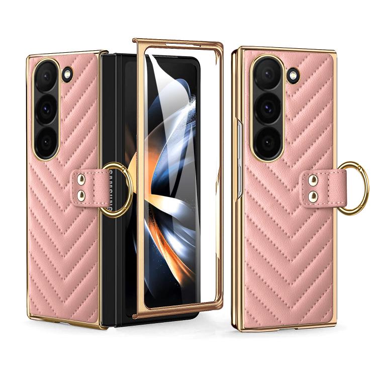 For Samsung Galaxy Z Fold4 VIETAO Dream Series Metal Ring Leather Phone Case