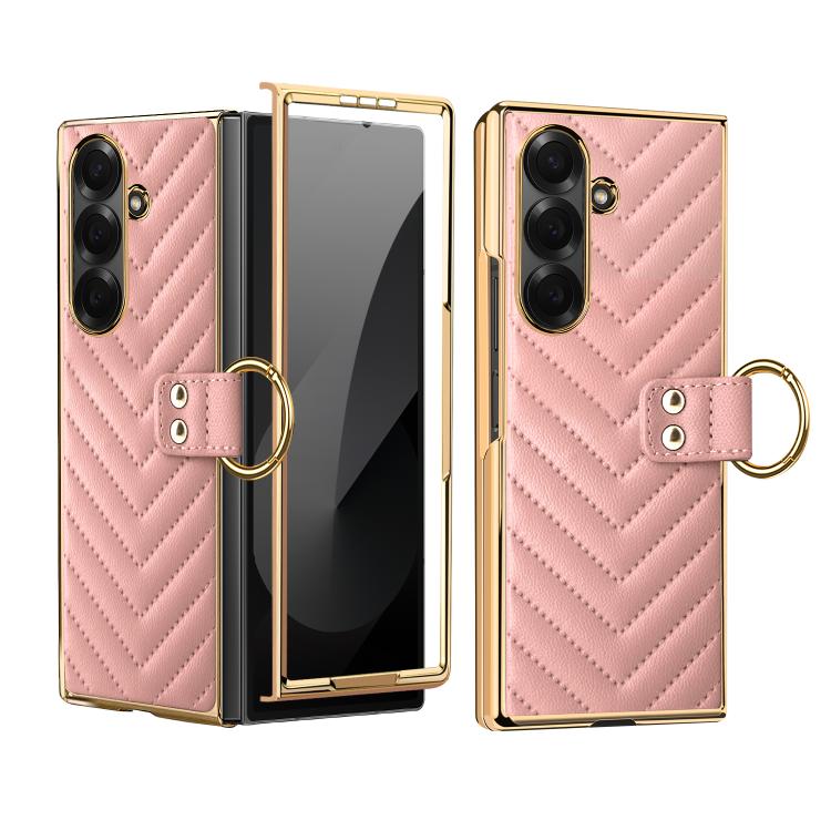 For Galaxy Z Fold7 5G VIETAO Dream Series Metal Ring Leather Phone Case