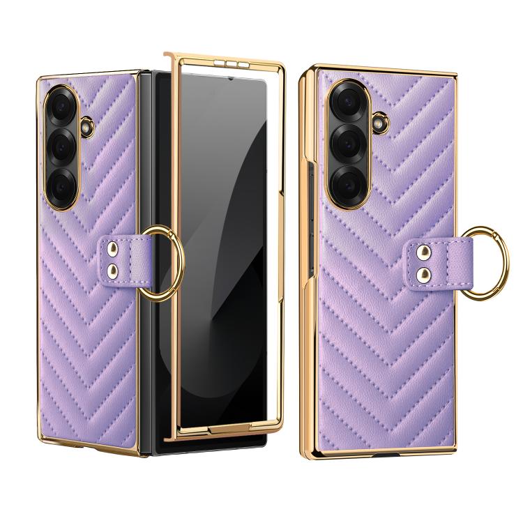 For Galaxy Z Fold7 5G VIETAO Dream Series Metal Ring Leather Phone Case