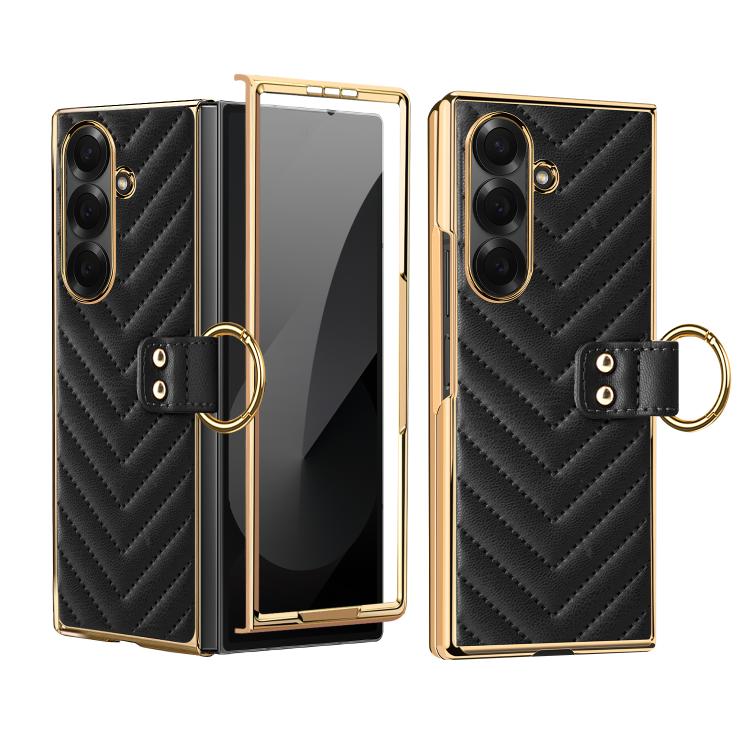 For Galaxy Z Fold7 5G VIETAO Dream Series Metal Ring Leather Phone Case