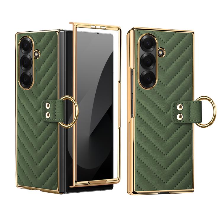 For Galaxy Z Fold7 5G VIETAO Dream Series Metal Ring Leather Phone Case