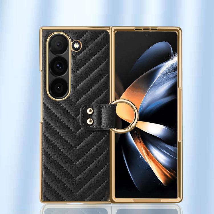 For Samsung Galaxy Z Fold4 VIETAO Dream Series Metal Ring Leather Phone Case