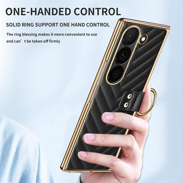 For Samsung Galaxy Z Fold4 VIETAO Dream Series Metal Ring Leather Phone Case