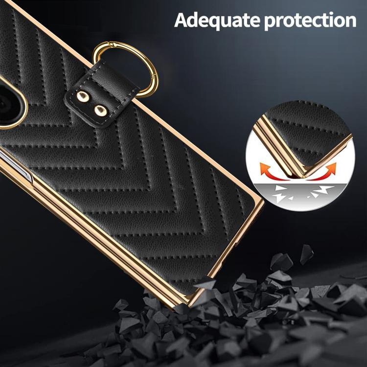 For Galaxy Z Fold7 5G VIETAO Dream Series Metal Ring Leather Phone Case