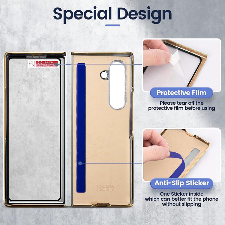 For Galaxy Z Fold7 5G VIETAO Dream Series Metal Ring Leather Phone Case