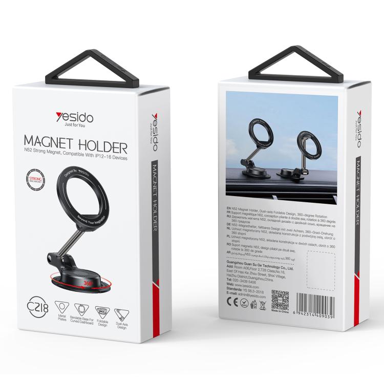 Yesido C218 Car MagSafe Magnetic Mobile Phone Holder - Black