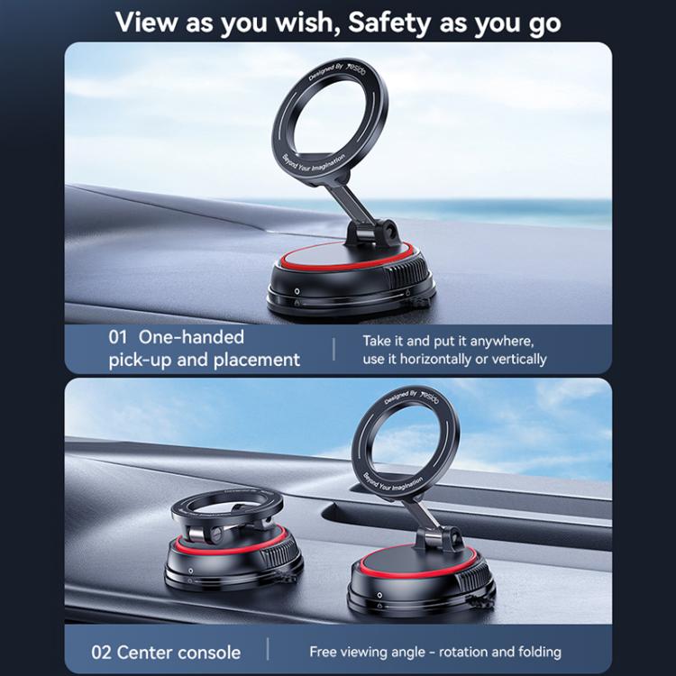 Yesido C219 Suction Cup Car MagSafe Magnetic Mobile Phone Holder - Black