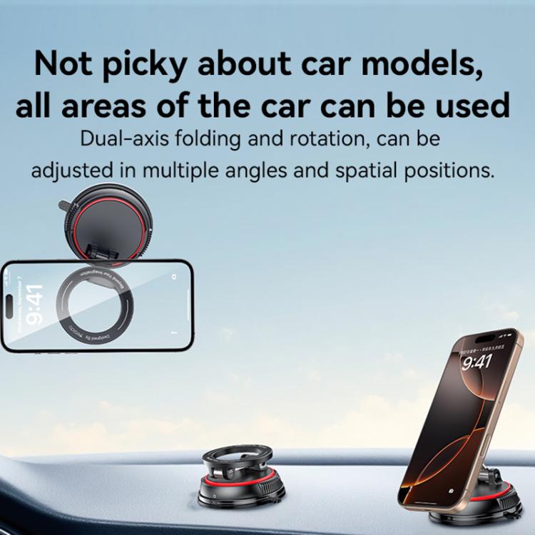 Yesido C219 Suction Cup Car MagSafe Magnetic Mobile Phone Holder - Black