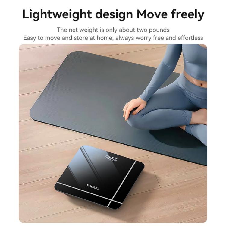 Yesido MG10 Smart Electronic Weight Scale, Size: 28x28x2.35cm - Black