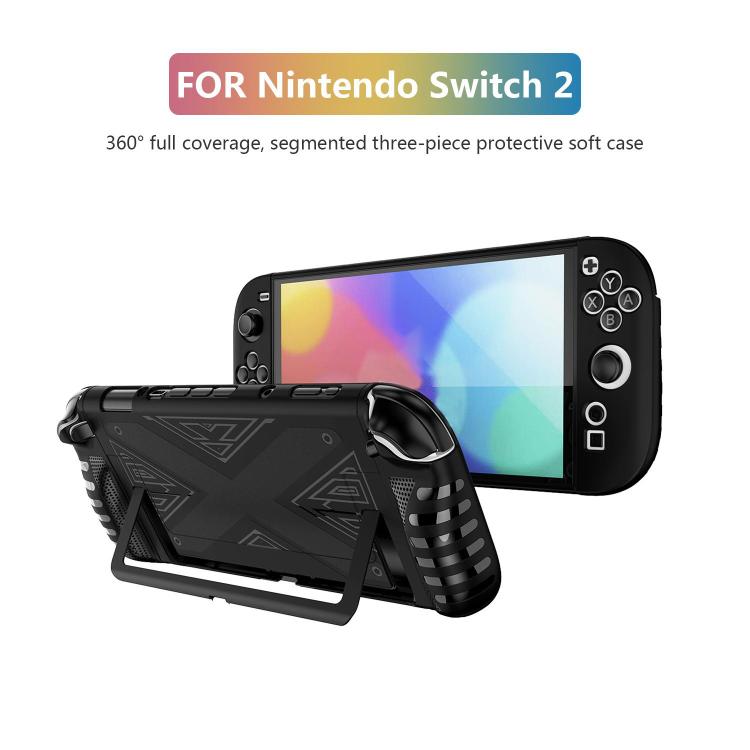 For Nintendo Switch 2  Detachable X-pattern Protective Case with Holder