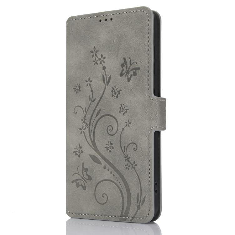 For iPhone 13 Dreamy Butterfly Love Flower Embossed Leather Phone Case