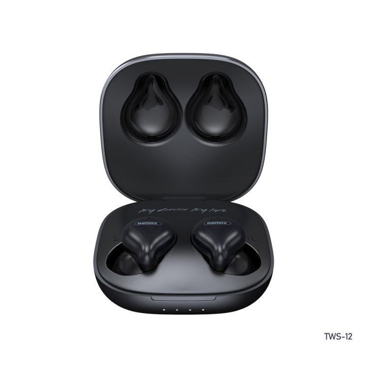 REMAX TWS-12 Bluetooth 5.0 Metal True Wireless Bluetooth Stereo Music Earphone with Charging Box