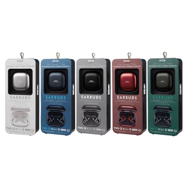 REMAX TWS-12 Bluetooth 5.0 Metal True Wireless Bluetooth Stereo Music Earphone with Charging Box