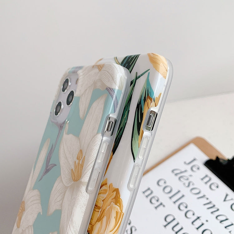 For iPhone 12 mini Fresh Flower Pattern Soft TPU Protective Case