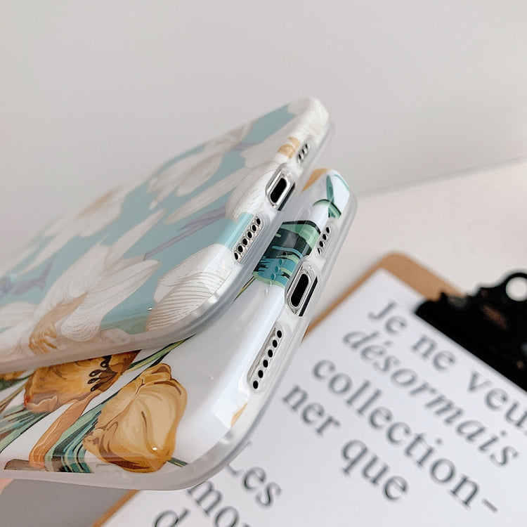 For iPhone 12 mini Fresh Flower Pattern Soft TPU Protective Case