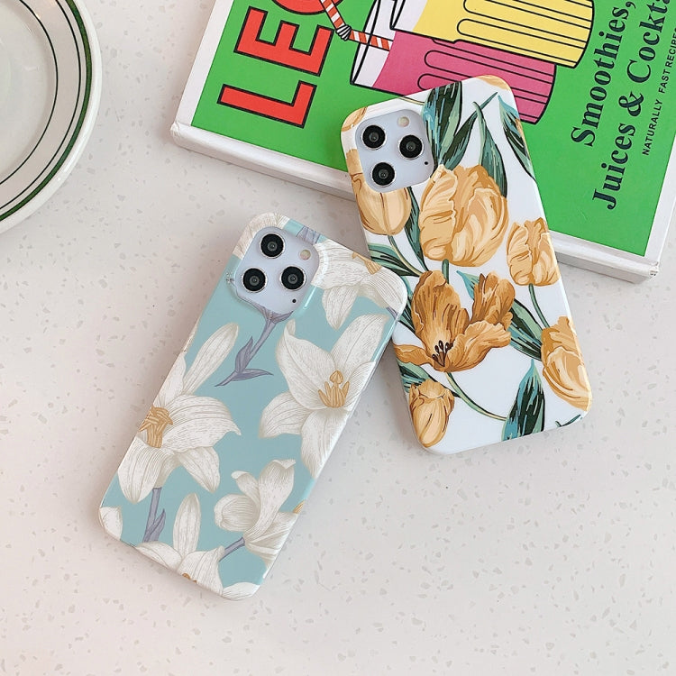 For iPhone 12 mini Fresh Flower Pattern Soft TPU Protective Case