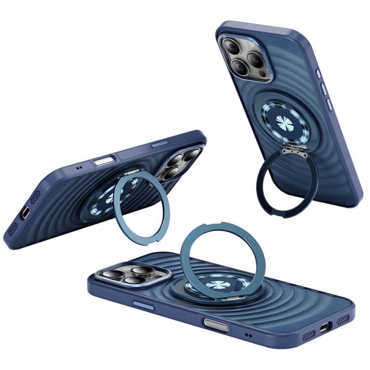 For iPhone 16 Pro Max Skin Ripples MagSafe Holder Phone Case