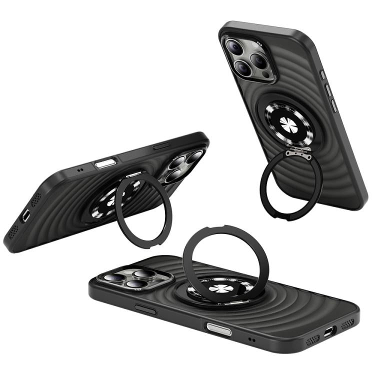 For iPhone 16 Pro Max Skin Ripples MagSafe Holder Phone Case