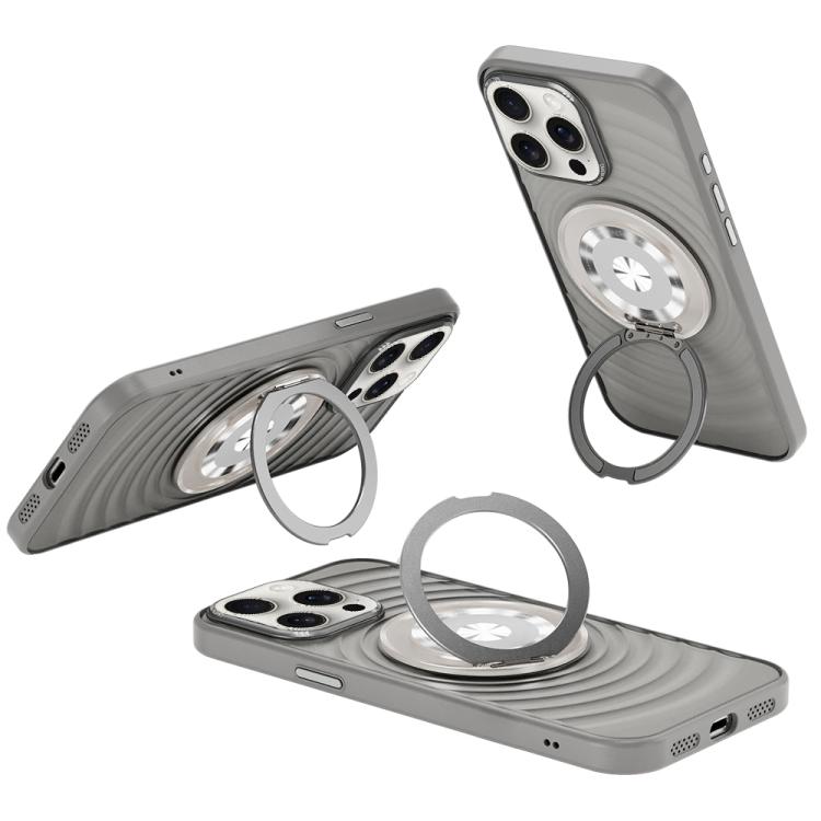 For iPhone 15 Pro Max Skin Ripples MagSafe Holder Phone Case