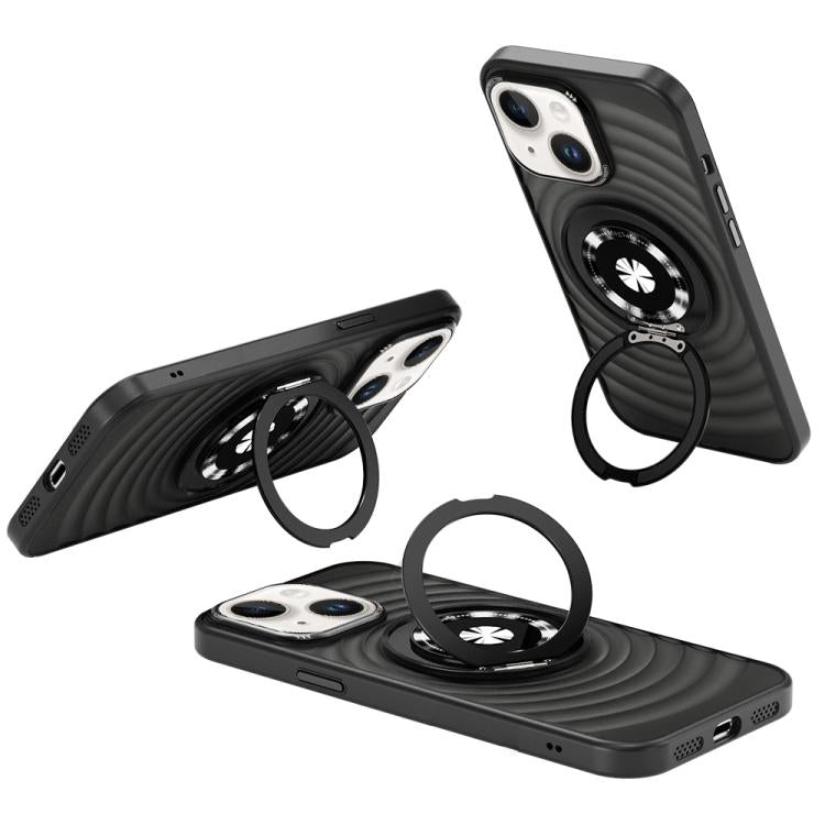 For iPhone 14 Skin Ripples MagSafe Holder Phone Case