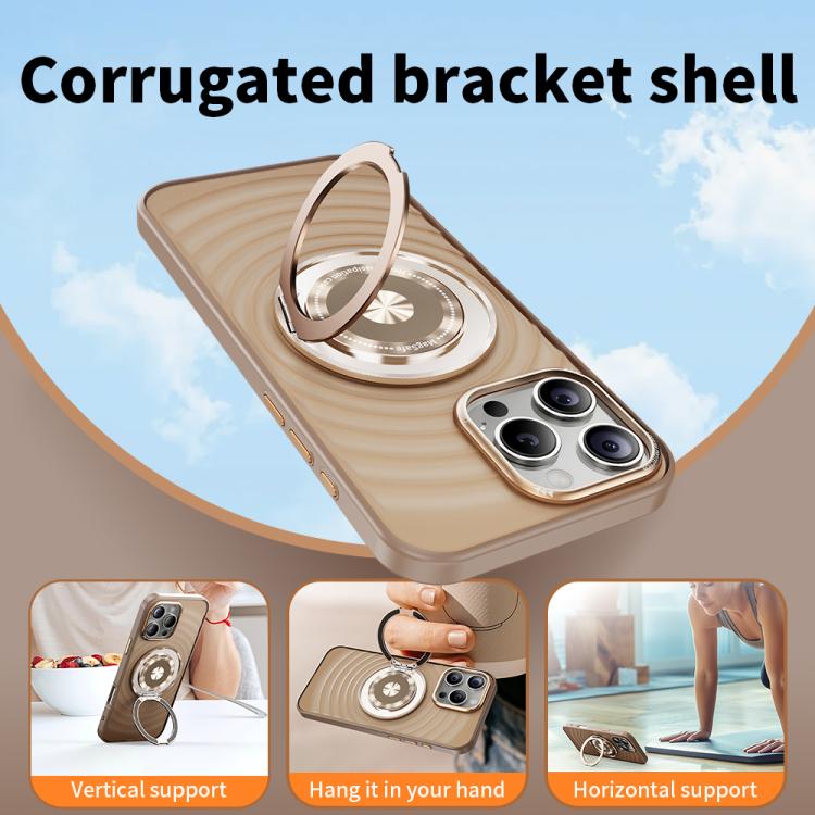 For iPhone 15 Pro Max Skin Ripples MagSafe Holder Phone Case