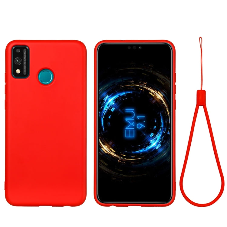 For Huawei Honor 9X Lite Pure Color Liquid Silicone Shockproof Full Coverage Case
