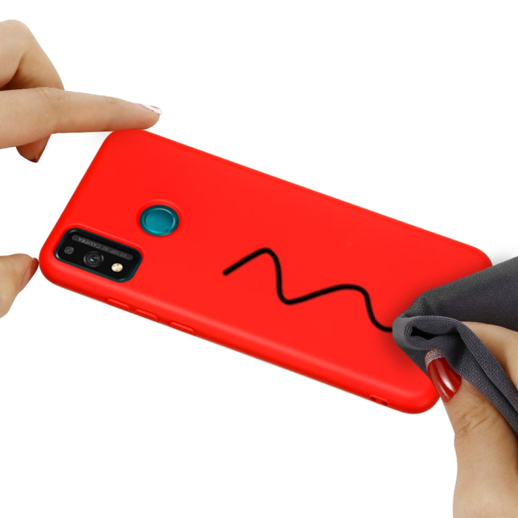 For Huawei Honor 9X Lite Pure Color Liquid Silicone Shockproof Full Coverage Case