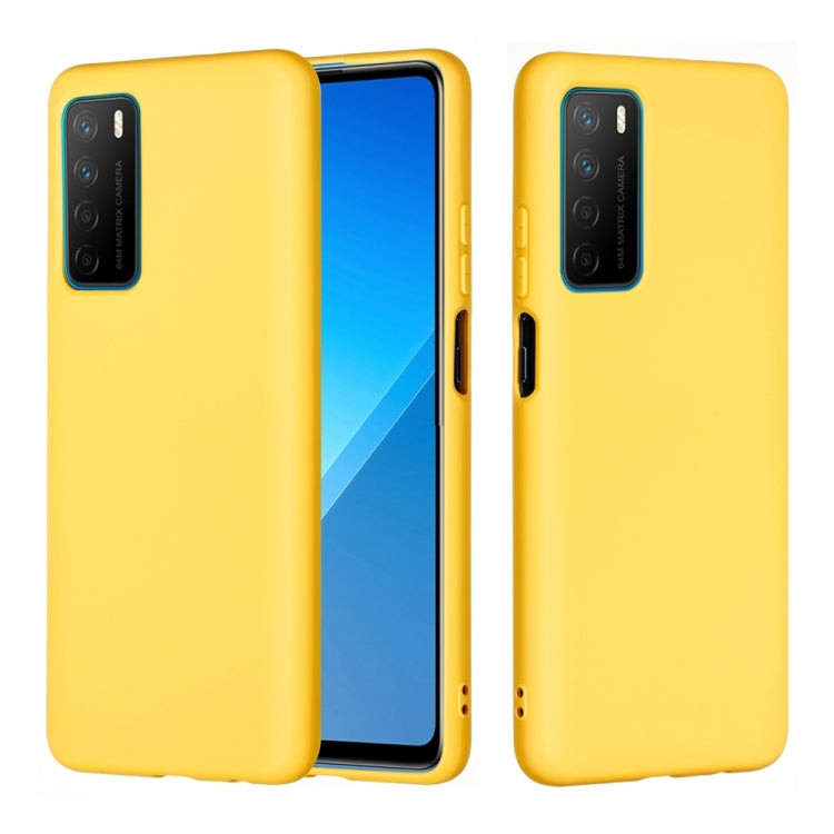 For Huawei Honor Play 4 Pure Color Liquid Silicone Shockproof Full Coverage Case