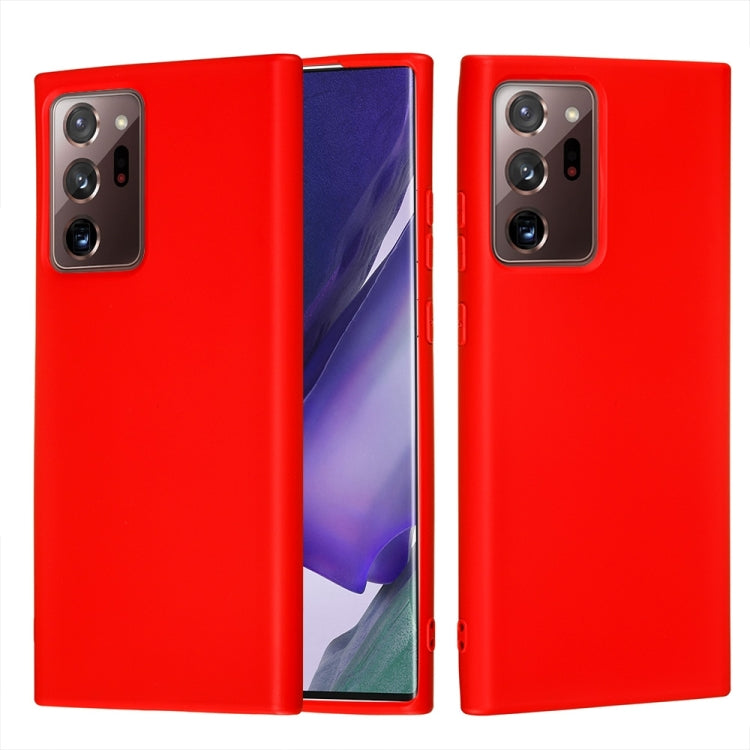 For Samsung Galaxy Note20 Ultra Pure Color Liquid Silicone Shockproof Full Coverage Case