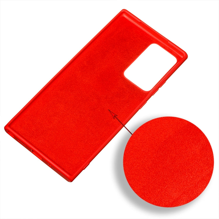 For Samsung Galaxy Note20 Ultra Pure Color Liquid Silicone Shockproof Full Coverage Case
