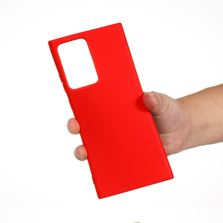 For Samsung Galaxy Note20 Ultra Pure Color Liquid Silicone Shockproof Full Coverage Case