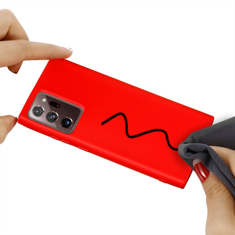 For Samsung Galaxy Note20 Ultra Pure Color Liquid Silicone Shockproof Full Coverage Case