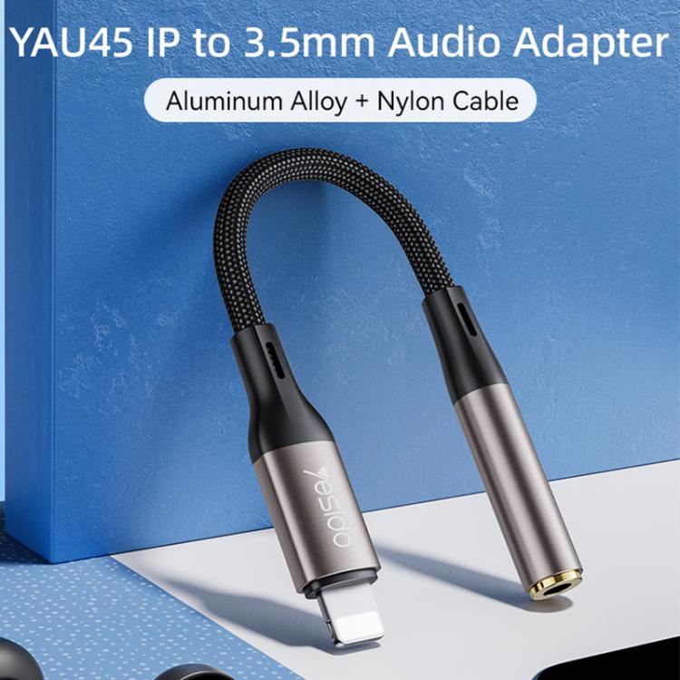 Yesido YAU45 8 Pin to 3.5mm Aluminum Alloy Audio Adapter - Gold