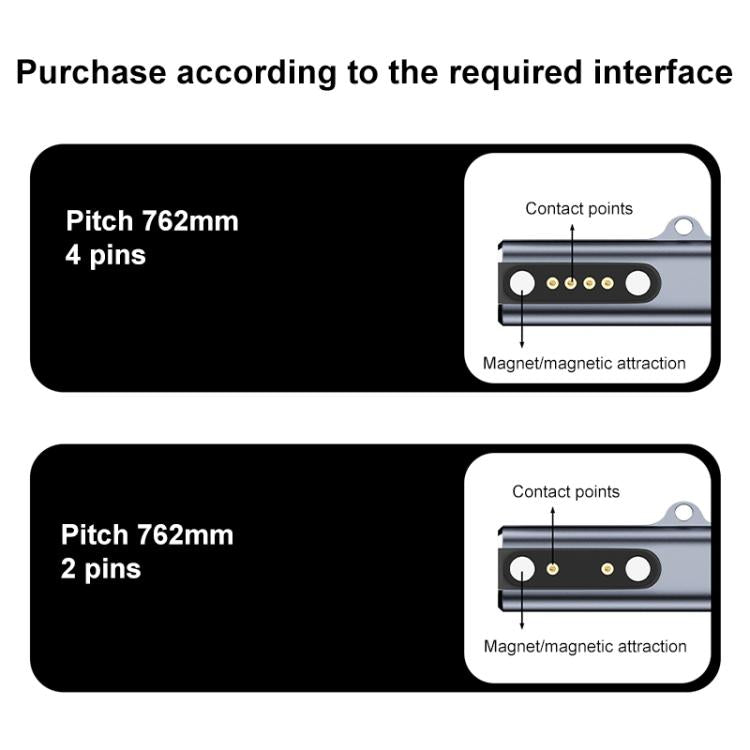 Smart Watch / Bone Conduction Earphone USB-C / Type-C Interface Adapter Converter, Interface:2 Pin - Black