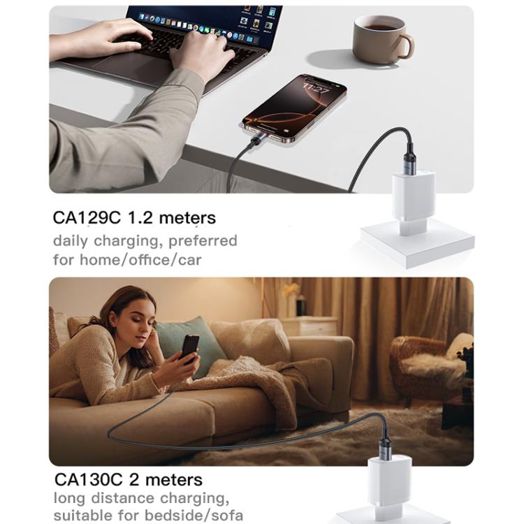 Yesido CA129C 18W 3A USB to USB-C / Type-C Charging Data Cable, Length: 1.2m - Black
